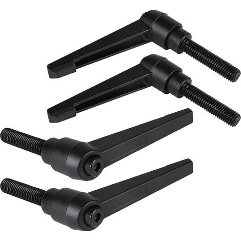 4 Poignée de serrage M12, Vis réglable 50mm, Levier rapide acier noir pour montage (1/5)