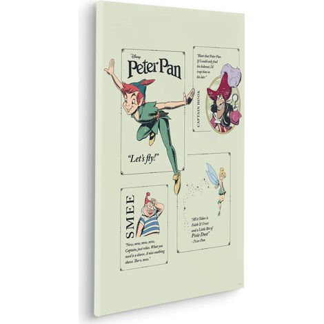 Komar Canvasbild Peter Pan Let´s Fly - 60 x 40 cm - Bild auf Keilrahmen - für Kinderzimmer - klassischer Stil (1/2)
