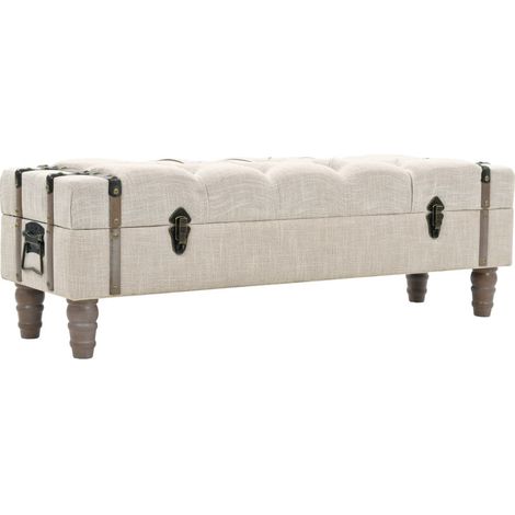 Banc de rangement Bois massif et acier 111 x 34 x 37 cm (1/5)