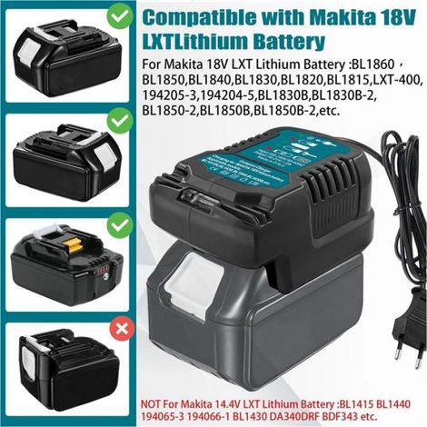 Remplacer le Mini Chargeur 18 V DC18RC Remplacer le Chargeur pour BL1860 BL1450 BL1830 les Batteries au Lithium Prise (1/5)