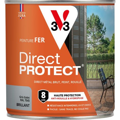 Peinture fer extérieur Direct Protect® V33 Blanc RAL 9016 Brillant 2L (1/4)