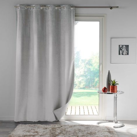 Rideau en velours au style cossu Gris clair 140x250 cm (1/2)