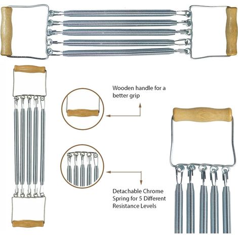 Outil Extenseur à 5 Ressorts Pour Pectoraux, Biceps Et Triceps Gym