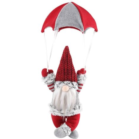 GNOME de Noël Peluche avec Parachute Décoration Suspendue pour Intérieur et Extérieur Accessoire pour Fenêtres et de Noël (1/5)
