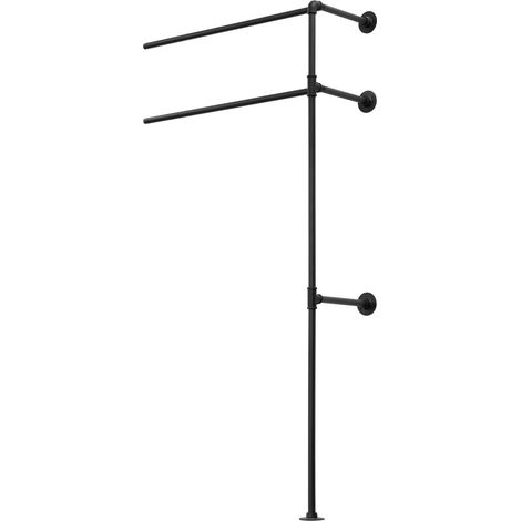 WOLTU Appendiabiti da Parete, da Usare in Combinazione, per Appartamento, Camera da Letto, Studio, Negozio di Abbigliamento, Nero