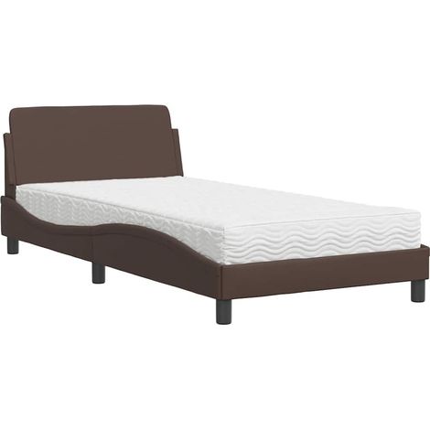 Maison Exclusive - Bett mit Matratze "Dover" Braun 100x200 cm Kun (1/5)