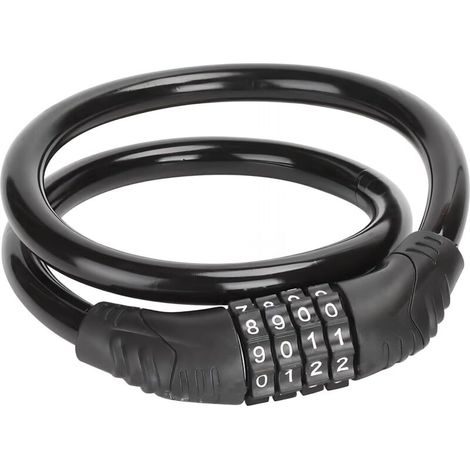 Antivol Velo Cadenas à Code 4 Chiffres, Chaine Antivol 65cm Câble de Sécurité Anti Vol Bike Lock Robuste Attache Velo Pour Roue Trottinette électrique Scooter Poussette Moto (1/5)