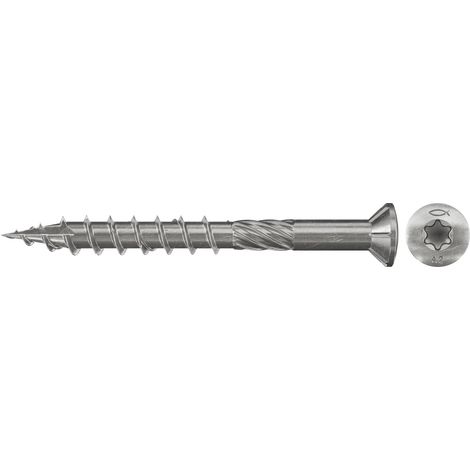 fischer Terrasenschraube FTS-RTP 5,0 x 60 BT 450, Linsensenkopf, TX-Antrieb, im Eimer (1/3)