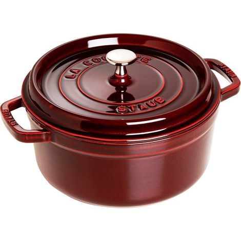 STAUB Casseruola/Cocotte in ghisa, Rotonda 22 cm, 2,6 litri, Rosso (Granata)