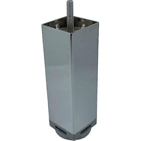 Pieds carrés réglables chromés, hauteur 15 cm (m8) (1 pièce) (1/5)