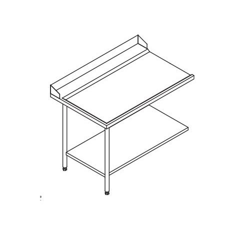 Table Entrée et Sortie en Angle Lave-Vaisselle à Capot Paniers 600 x 500 - Accrochage Gauche - L 1200 mm - Elettrobar