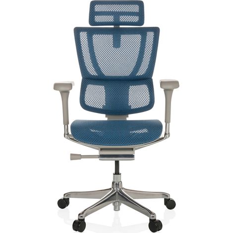 [GEBRAUCHT] B-Ware hjh OFFICE Bürostuhl Chefsessel Drehstuhl ERGOHUMAN SLIM I G Netzstoff blau679 (1/2)