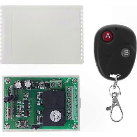 Télécommande RF 433MHz 2CH pour Portail, Garage, LED, Récepteur Relais DC12V Universel avec Émetteur (1/5)