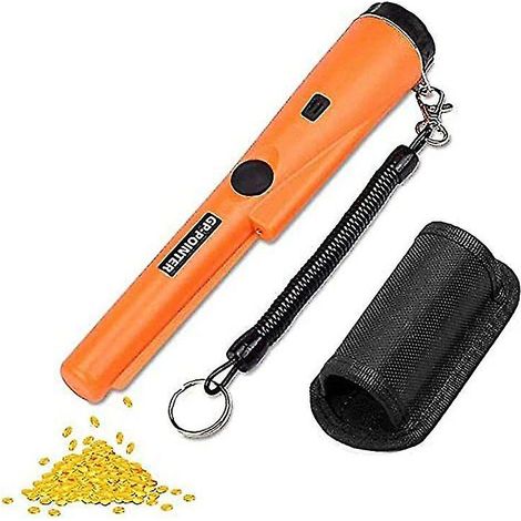 Détecteur de métaux portable IP66 étanche, pointeur de métaux léger et haute sensibilité, balayage à 360°, détecteur de pièces d'or, orange (1/5)