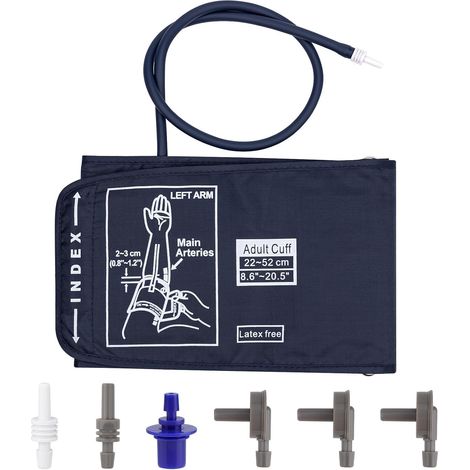 Brassard Tensiomètre de Remplacement Extra Large 8.6"-20.5" (22-52cm), Brassard de Tensiometre pour Tensiomètre Connecter avec 6 Connecteurs, Compatible avec la Plupart des Tensiomètres (1/5)