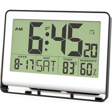 Horloge murale simple et créative, horloge électronique, réveil avec affichage de la température et de l'humidité - (1/5)