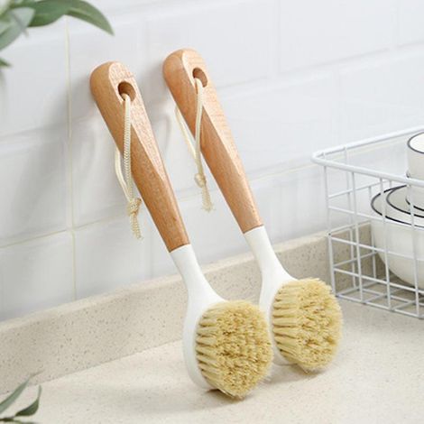 Brosse à vaisselle avec poignée, brosse à vaisselle et nettoyeur de brosse de cuisine