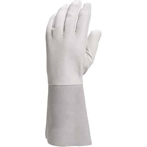 GYS – Gants de soudeur type argon en fleur d'agneau – Manchette croûte 15 cm – Confort et dextérité pour soudure à froid (1/4)