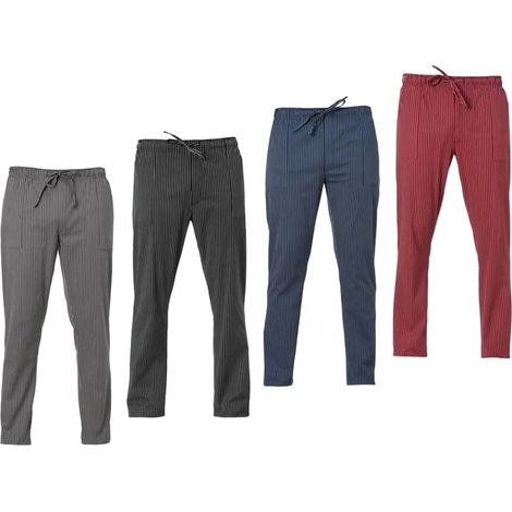 Pantaloni cuoco Giblor’s Enrico gessato 11P08P20 - XXL - Bordeaux