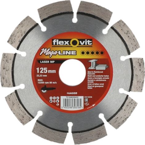Disque diamant MEGA-LINE LASER MP - Ø 125 mm - Ø alésage 22.2 mm - FLEXOVIT