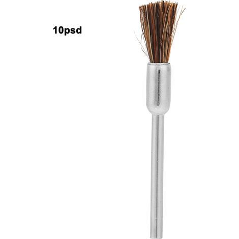 Rotary polishing brush for jewelry making – 10 pieces with 3 x 6 mm horsehair, grinding brush head (1/5)
