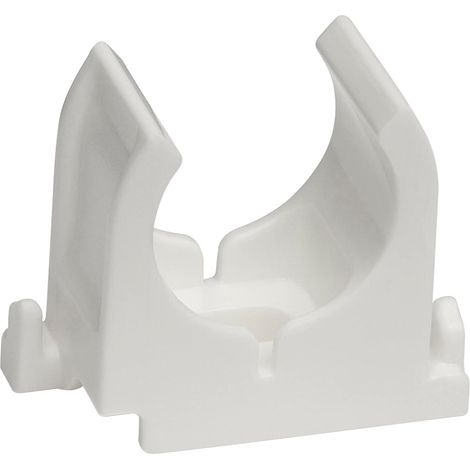 Clip de tuyau en plastique, blanc, 20 mm, lot de 30, collier de serrage (1/3)