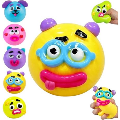 Nouveau Smushers Dog Face Swap Squishy, jouet sensoriel doux à montée lente, mignon animal squishy pour soulager le stress et l'anxiété chez les adultes (1 pièce) jaune - couleur