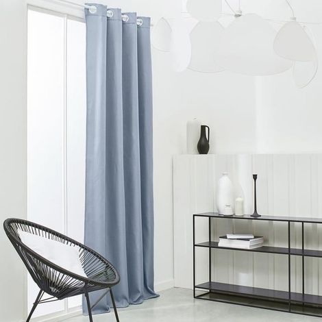 Schlichter, wärmeisolierender Vorhang aus Denim – 140 x 240 cm
