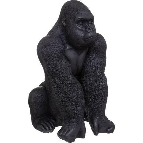 Estatuilla de gorila - negro - resina H67 -8 cm - Atmosphera créateur d'intérieur (1/2)