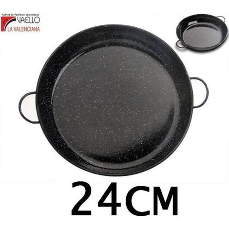 24 cms cazuela esmaltada negra con puntos especial para cocinar al horno vaello