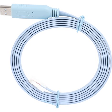 Câble console USB vers RJ45 de 1,8 m (5,9 pi) en cuivre durable haute vitesse, prêt à l'emploi, pour ordinateur et routeur. (1/5)
