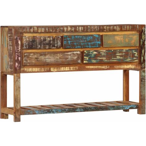 Aparador madera maciza reciclada 120x30x75 cm (1/4)