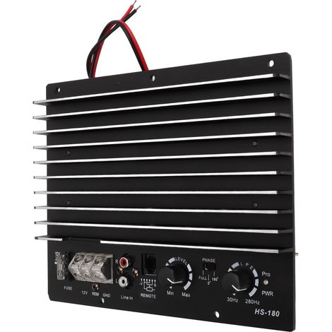 Schwarzer 12V 1000W Auto-Audioverstärker mit Unterspannungsschutz und kraftvollem Klang für Autos. (1/5)