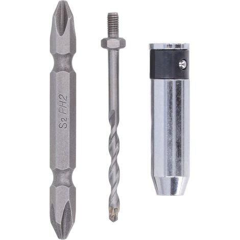 3-teiliges Bohrfutter-Adapter-Set mit Bohrer, Schraubendreherbits und Bits für Holz, Kunststoff und Glas (1/5)