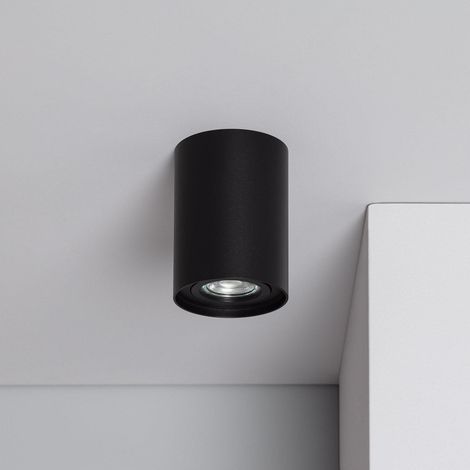 Plafonnier aluminium noir – Éclairage indirect pour salons et couloirs – Compatible ampoule GU10 – Usage intérieur et extérieur couvert (1/5)