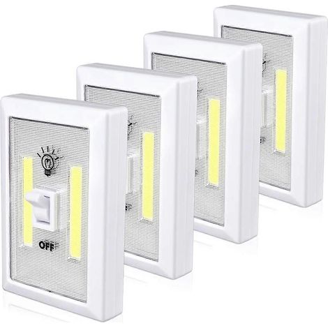 Lot de 4 lampes de placard, lampe tactile à piles, lampe à interrupteur lumineuse (1/5)