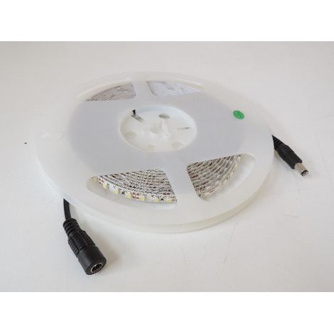 Ruban bandeau LED 9.6W/m blanc froid 6000K longueur 5m alim 12V (non incl) 120leds/m interieur IP20 (1/2)