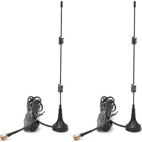 2 Stück Saugnapfantennen aus hochwertigem Kohlenstoffstahl mit Magnetfuß, 3 Meter, 2,4 GHz, 700–2700 MHz