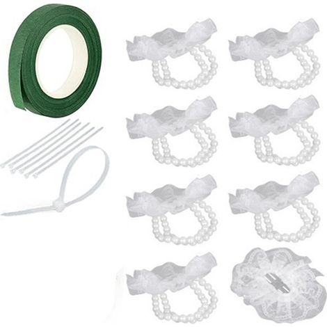 Set Spezifikationen: Spitzenbesatz Farbe: Siehe Foto Material: Kunststoff Perlenarmband für die Braut