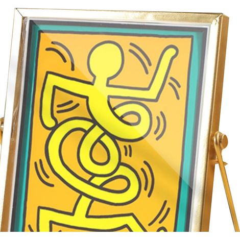 Cadre photo acrylique décoratif 14,5x19,5 cm, motif cartoon, imperméable, haute transparence, ornement en plexiglas CBS992J, bordure métallique dorée (1/4)