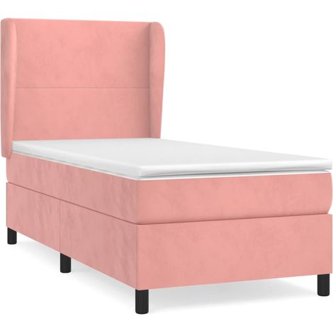 Maison Exclusive - Sommier à lattes de lit avec matelas Rose 90x190 cm Velours