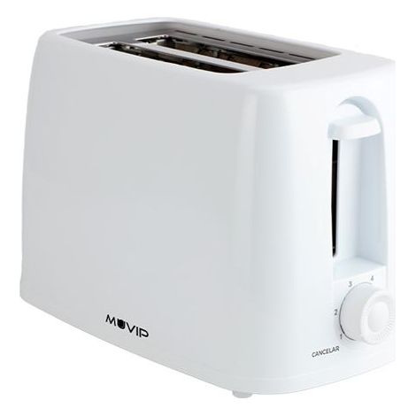 Muvip MV0642 Tostadora de Pan 650W - Capacidad para 2 Rebanadas - 6 Niveles de Tostado - Botón de Cancelación - Bandeja Inferior Extraible para Limp