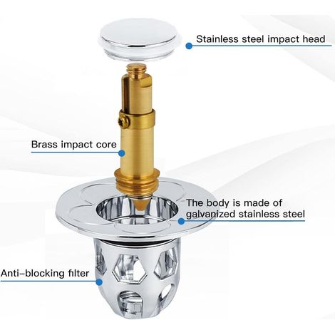 Bonde de lavabo pliable 40 mm 34-40 mm installation facile (1/3)