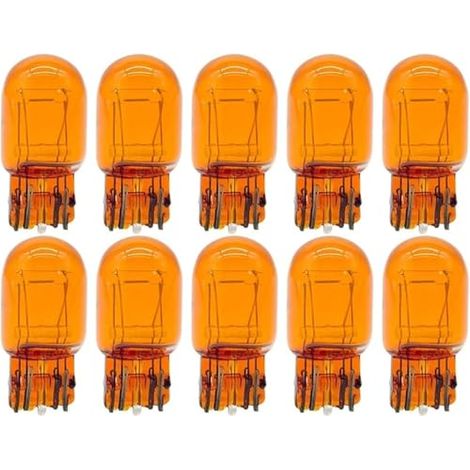 10 Pezzi Lampada Alogena T20 W21/5W 12V 21/5W 7443 Arancione Amber