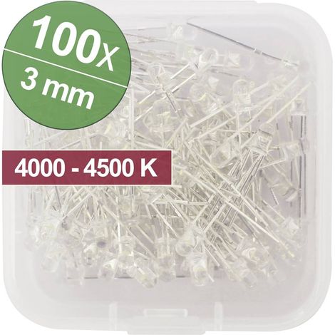 Quadrios Assortimento LED Bianco Naturale 3 mm 20 mA 3.0 V (1/3)