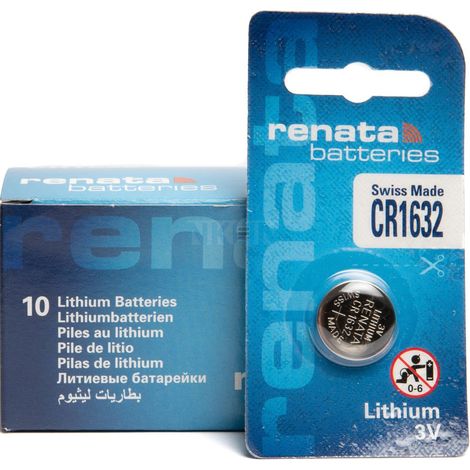 .Renata CR1632 3V au lithium PACK DE 10 PILES.
.