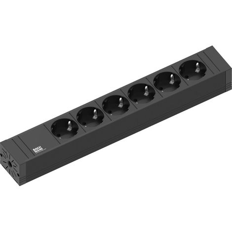 Bachmann Connect Line regleta negra 6 tomas 2m