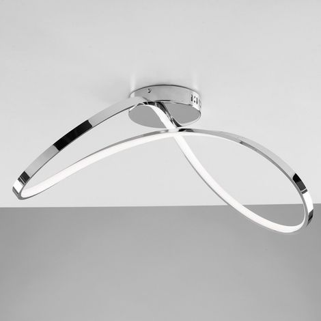 Lámpara de techo en metal y aluminio Cromo Pulido LED Integrado 70x29 h22 cm