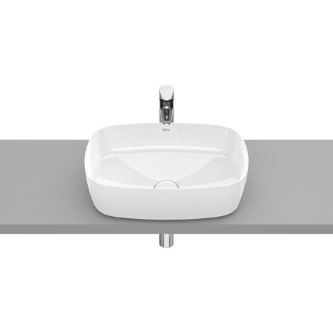 Lavabo de sobre encimera de FINECERAMIC® 500 mm SOFT INSPIRA - ROCA Color: Blanco