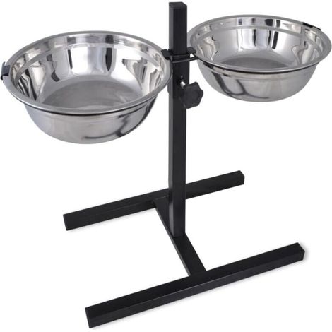 Support réglable avec 2 bols de 41 L pour chien XL (1/4)